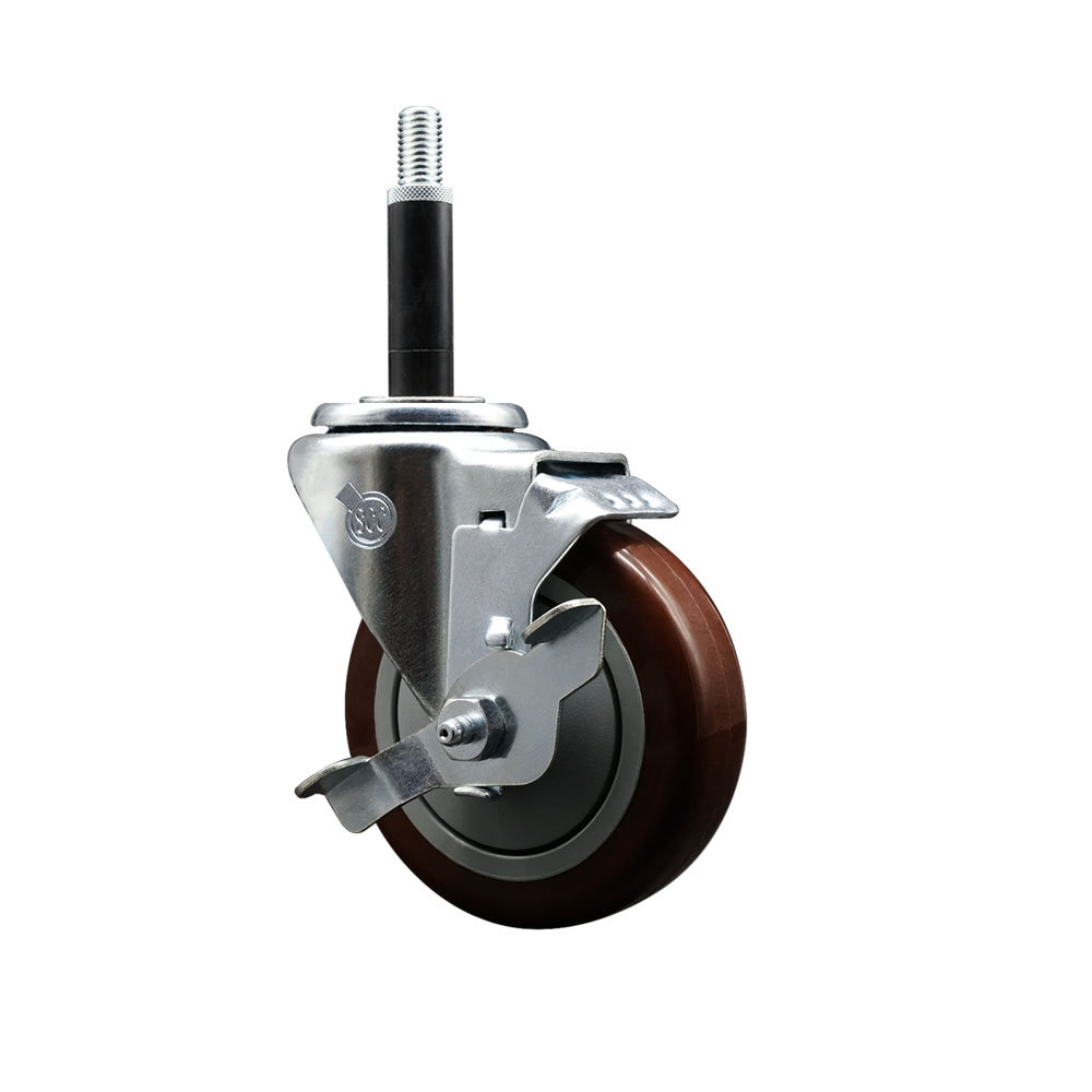 Service Caster Poly Swivel 3 4 Inch Expanding Stem Caster With Brake